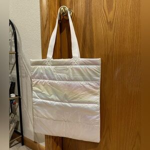 White opaque tote bag NWOT